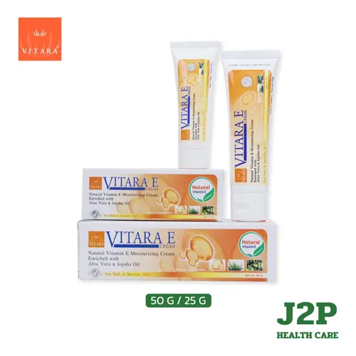 Vitara E Cream ไวทาร่า อี ครีม วิตามินอีเข้มข้น รอยแผลเป็นและจุดด่างดำดูจางลง 25 / 50 G