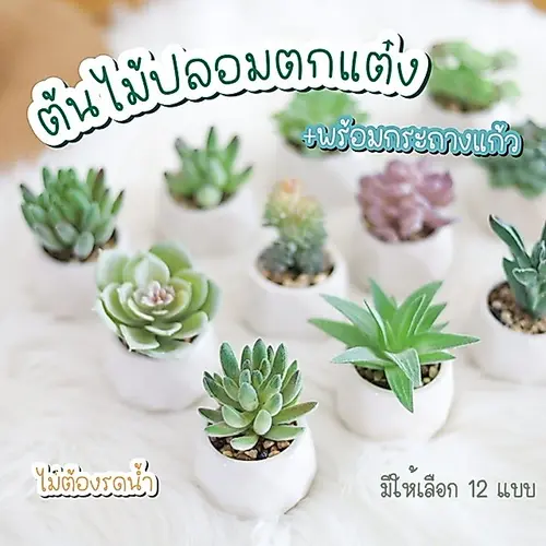 ต้นไม้ปลอม กระถางแก้ว ต้นไม้ประดิษฐ์ในกระถาง ต้นไม้ตกแต่งบ้าน พร้อมกระถาง ต้นไม้ตกแต่งห้อ